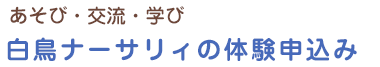 あそび・交流・学び
白鳥ナーサリィの体験申込み